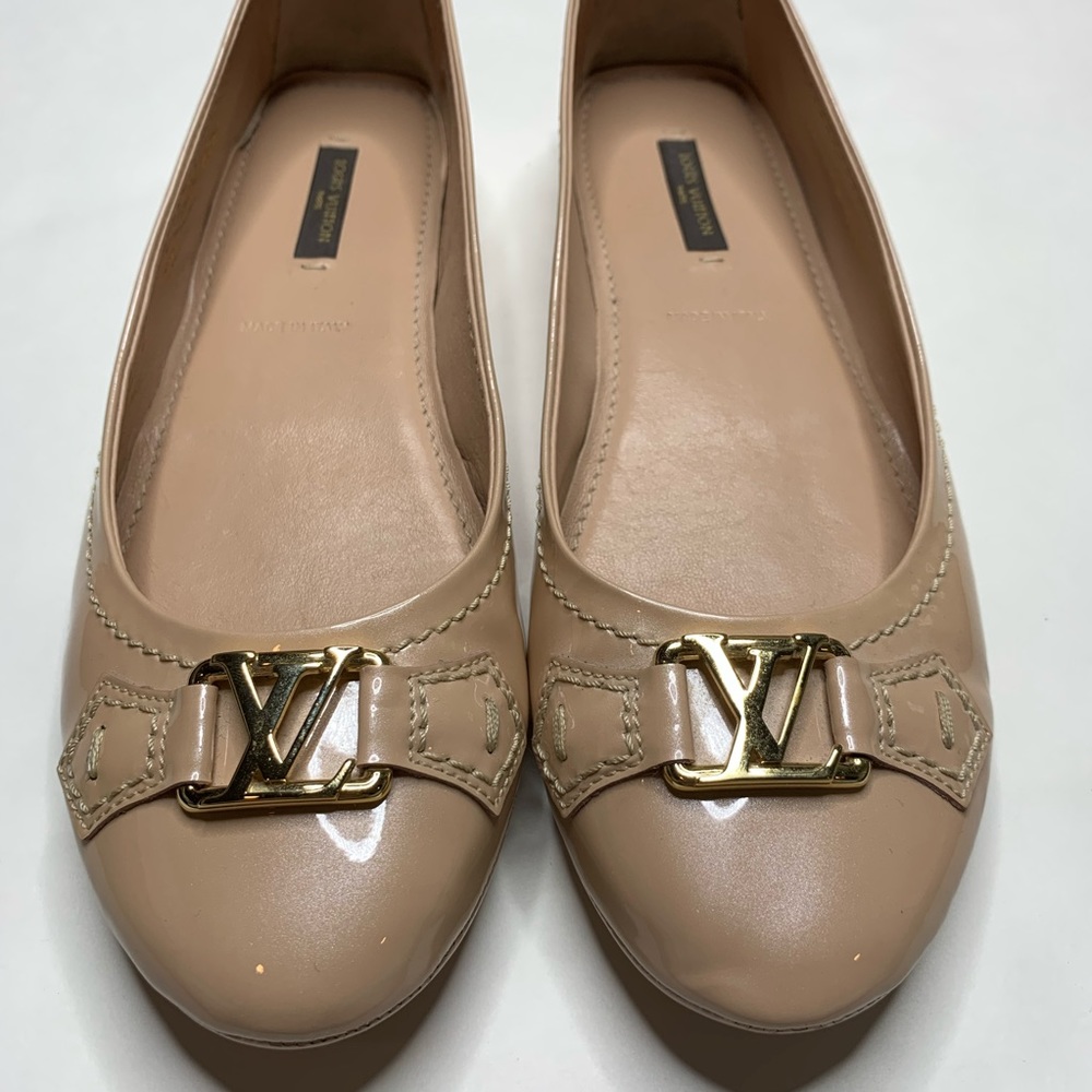 LOUIS VUITTON Patent Oxford Ballerina Flats 37.5